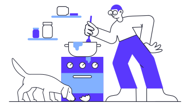 Cooking in kitchen PNG, SVG