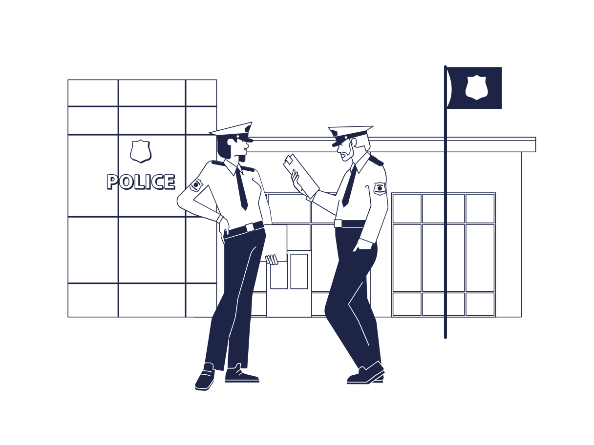 Police Station Illustration in PNG, SVG