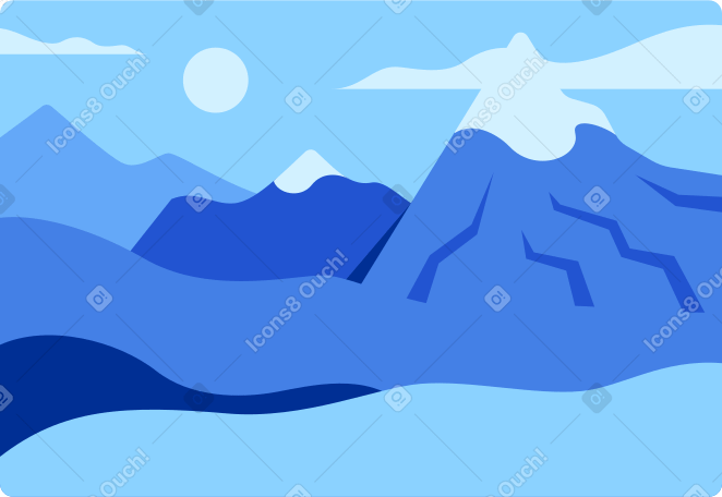 mountain and peak landscape Illustration in PNG, SVG