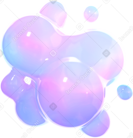 3D ephemeral globes in pastel hues PNG, SVG