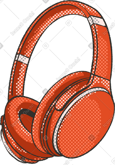 Red headphones PNG, SVG