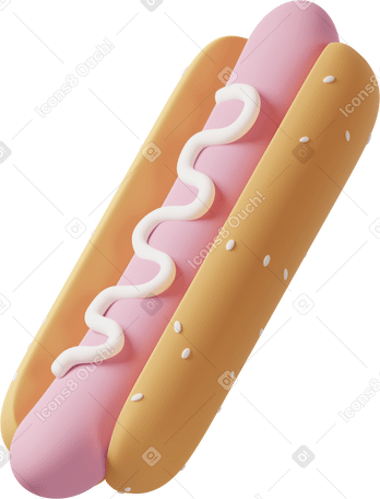 3D hot dog PNG, SVG