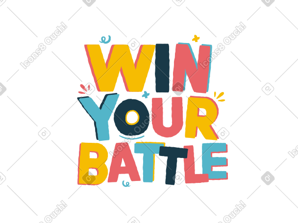 lettering win your battle PNG, SVG