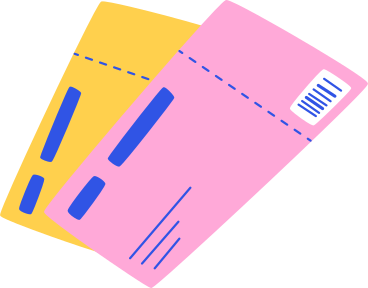 two tickets with a barcode PNG, SVG