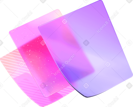 3D Разнообразие прозрачных карточек в PNG, SVG