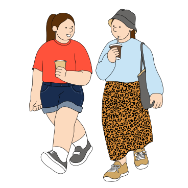 Freundinnen reden auf einem spaziergang PNG, SVG