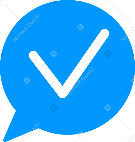 speech bubble with a check mark PNG, SVG