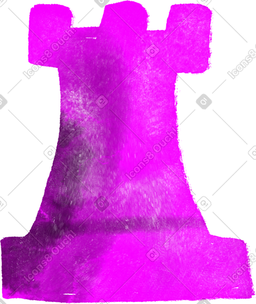 Pink rook chess piece PNG, SVG