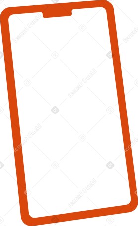 orange smartphone PNG, SVG