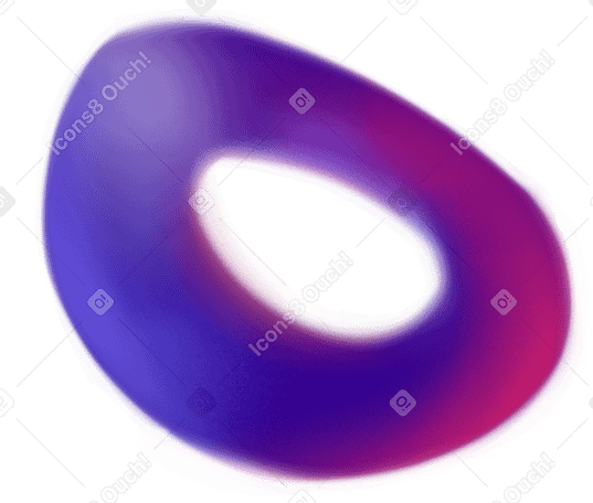 분홍색과 보라색 타원형 3d 토러스 모양 PNG, SVG