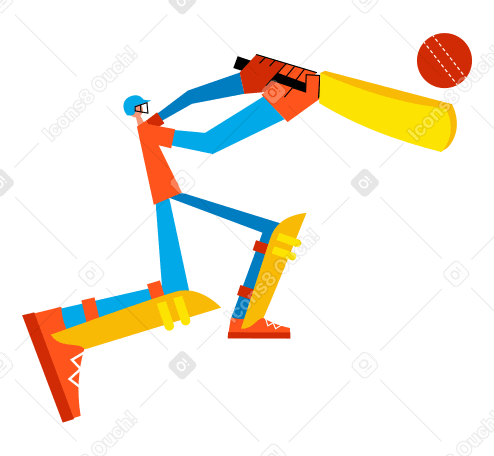 Cricket player Illustration in PNG, SVG