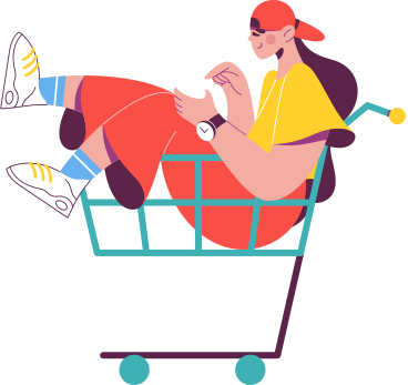 girl in the grocery cart PNG, SVG