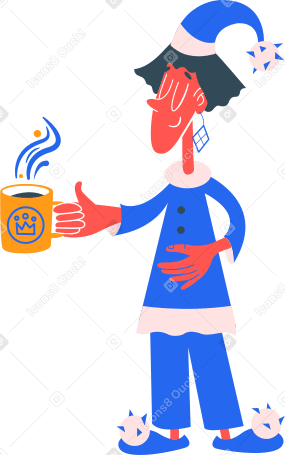 woman in pajamas Illustration in PNG, SVG