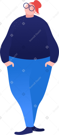 fat woman standing Illustration in PNG, SVG