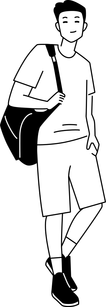 Junger mann mit einer tasche PNG, SVG