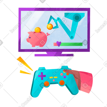 Financial computer game PNG, SVG