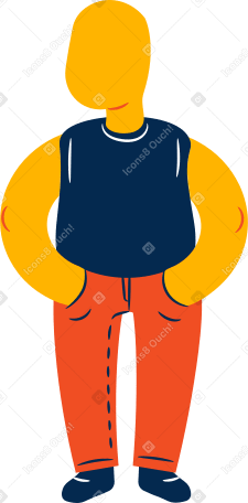 chubby boy standing Illustration in PNG, SVG