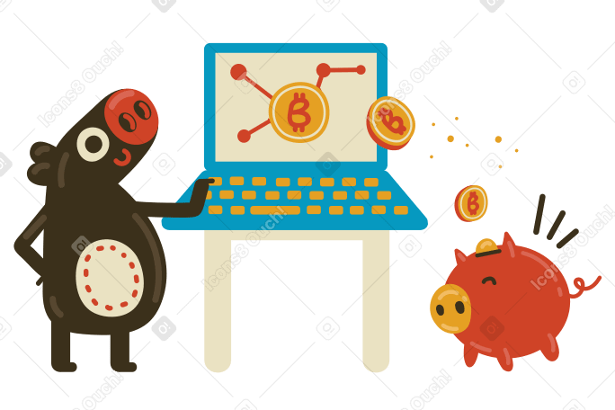 Bitcoin savings Illustration in PNG, SVG