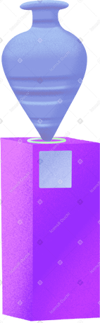 antique vase on a purple base PNG, SVG