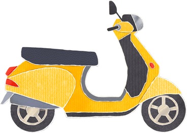 yellow scooter PNG, SVG