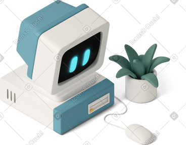 Cute old pc PNG, SVG