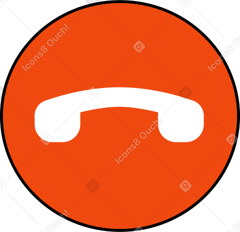 red round end call button animated illustration in GIF, Lottie (JSON), AE