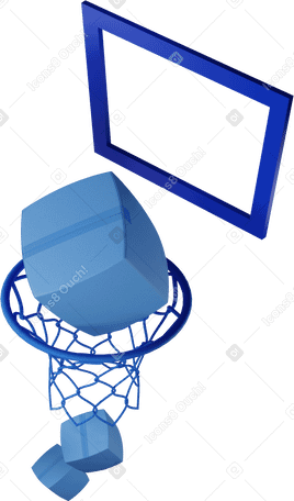 3D Коробки с доставкой, падающие через баскетбольное кольцо, повернули налево в PNG, SVG
