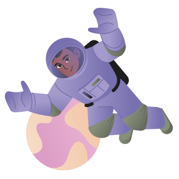 Астронавт, плавающий в космическом пространстве в PNG, SVG