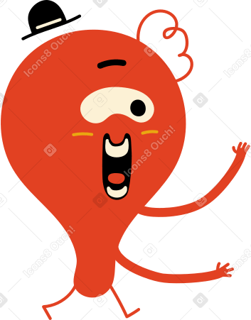 happy red character Illustration in PNG, SVG
