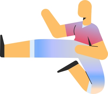 person in shorts jump kick PNG, SVG