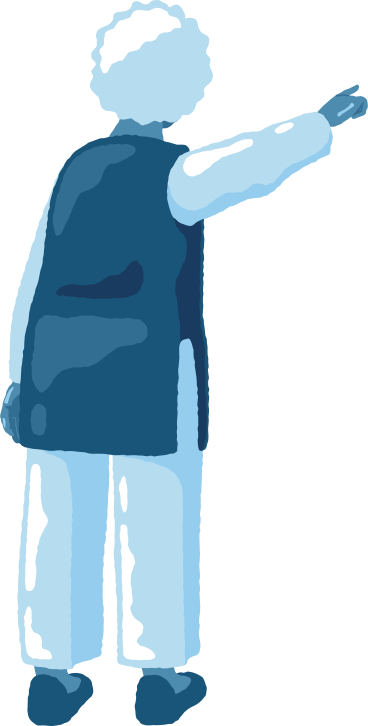 Old woman pointing back PNG, SVG