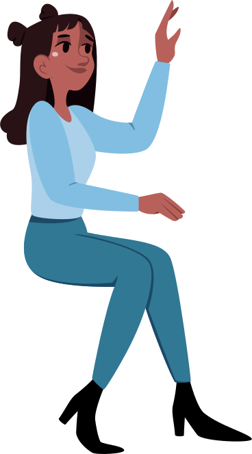 student with raised hand PNG, SVG