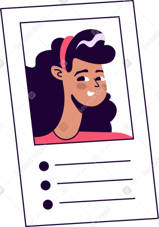 resume card with a photo of a woman Illustration in PNG, SVG