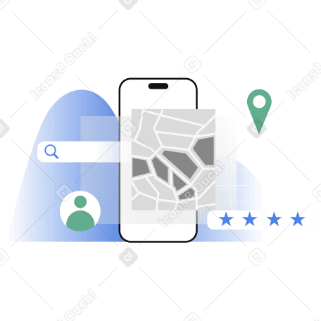 Geolocation and mapping technology on phone PNG, SVG