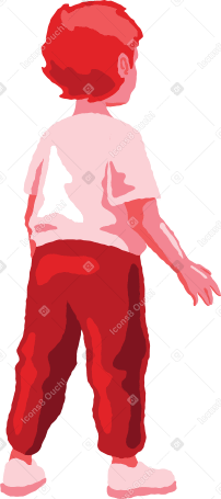 boy standing back Illustration in PNG, SVG