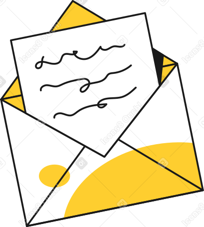 message in an envelope Illustration in PNG, SVG