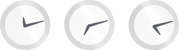 three grey clocks with different time zones PNG, SVG