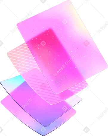 3D Éclat de rectangles en plastique avec différentes textures PNG, SVG