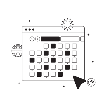 Online calendar with marked days in a web browser PNG, SVG