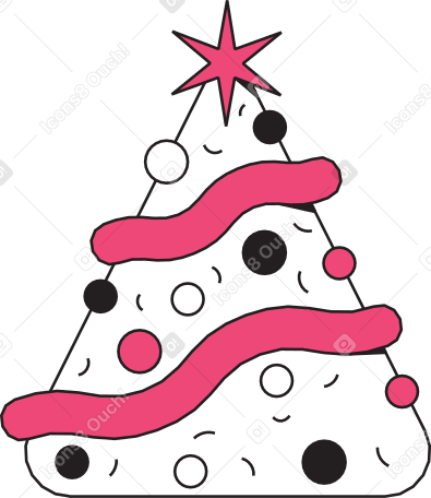 white Christmas tree Illustration in PNG, SVG