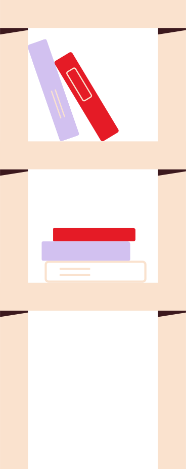 bookcase with books PNG, SVG