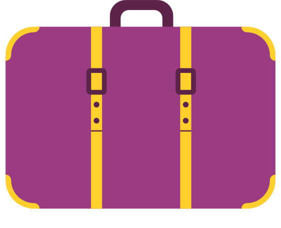 burgundy vintage suitcase Illustration in PNG, SVG