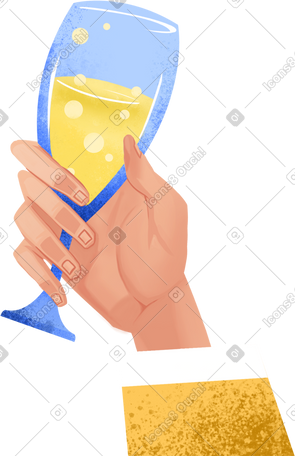 hand holding a glass of champagne PNG, SVG