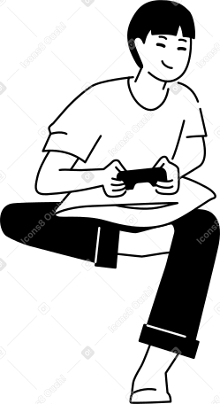young man with a gamepad PNG, SVG