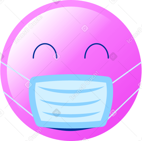Illustration emoji in medical mask aux formats PNG, SVG