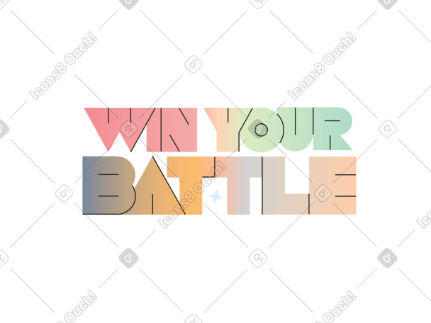 lettering win your battle PNG, SVG