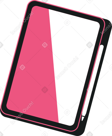 tablet in a case with a pencil Illustration in PNG, SVG