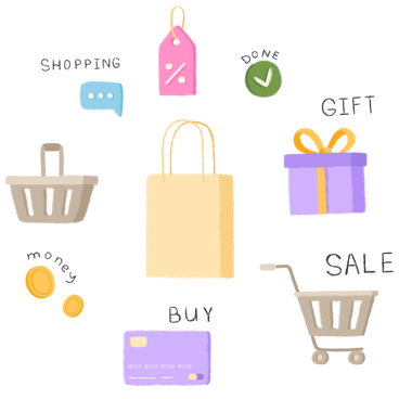 Set shopping PNG, SVG