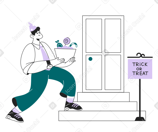 Trick or Treat Illustration in PNG, SVG
