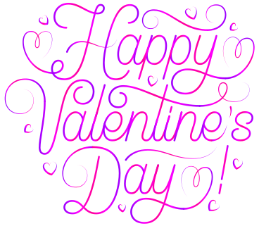 lettering happy valentine's day! with hearts text PNG, SVG